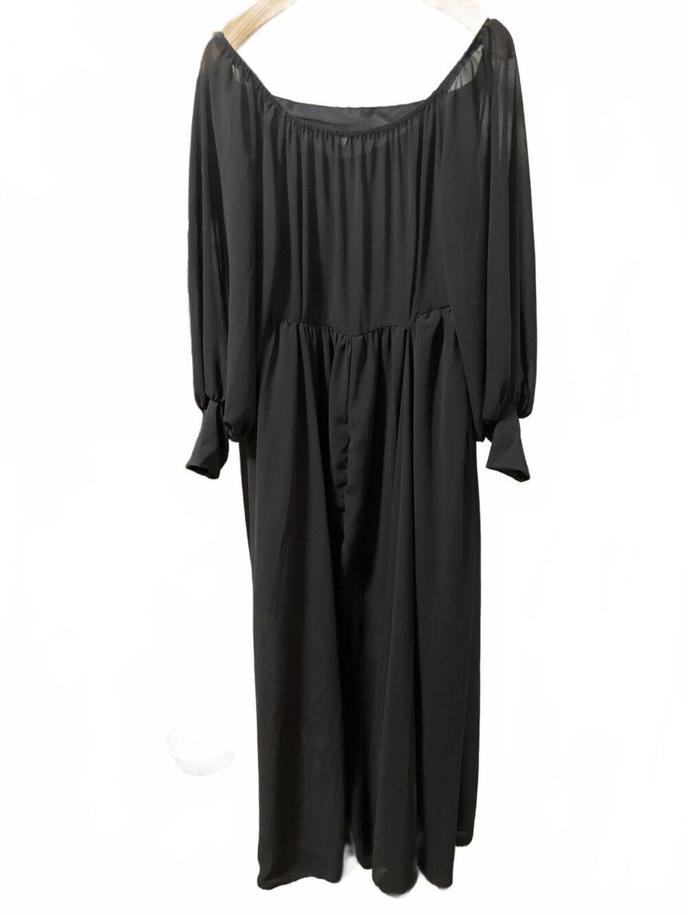 Maxi Dress Women's 3XL Black Floral Grunge Fairy Whimsigoth - Picture 7 of 13
